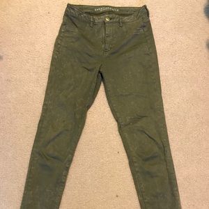 Green jeggings